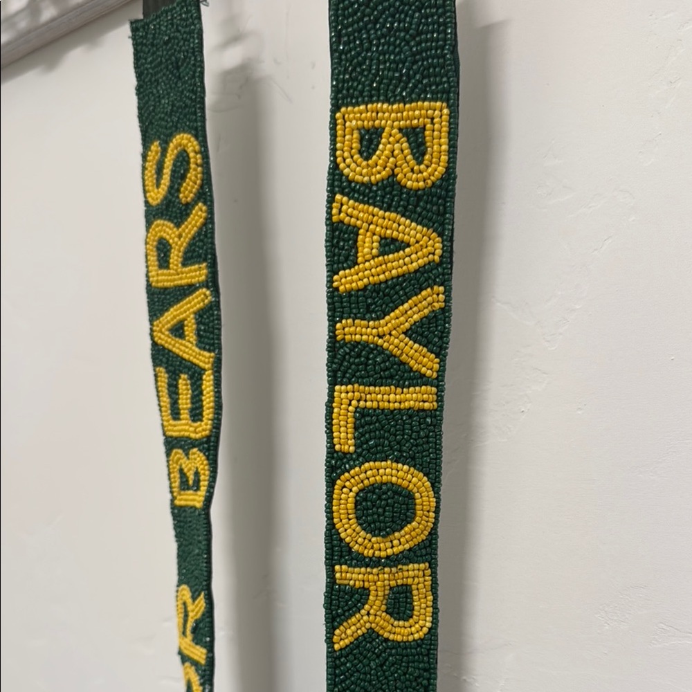 Green and Yellow Baylor Bears Beaded Purse Strap - Picture 2 of 5